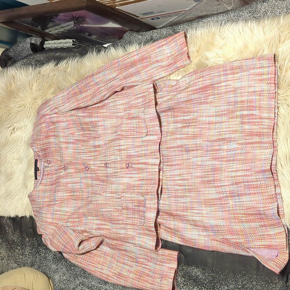 Perry Ellis Pink and White Women's Dress Set